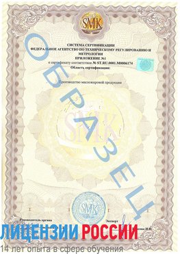 Образец сертификата соответствия (приложение) Искитим Сертификат ISO 22000